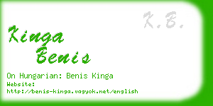 kinga benis business card